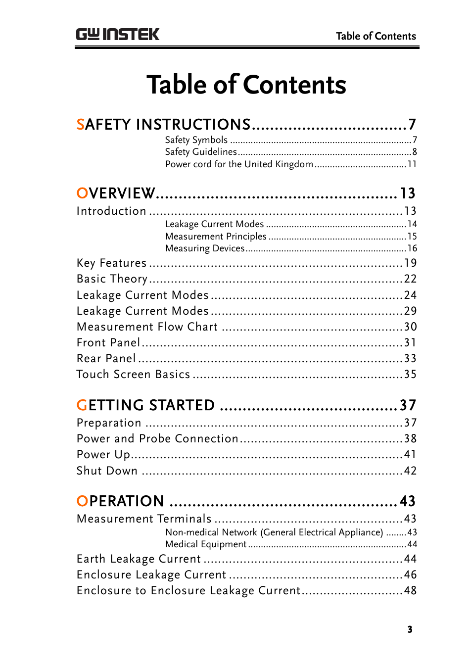 GW Instek GLC-9000 User Manual User Manual | Page 3 / 187