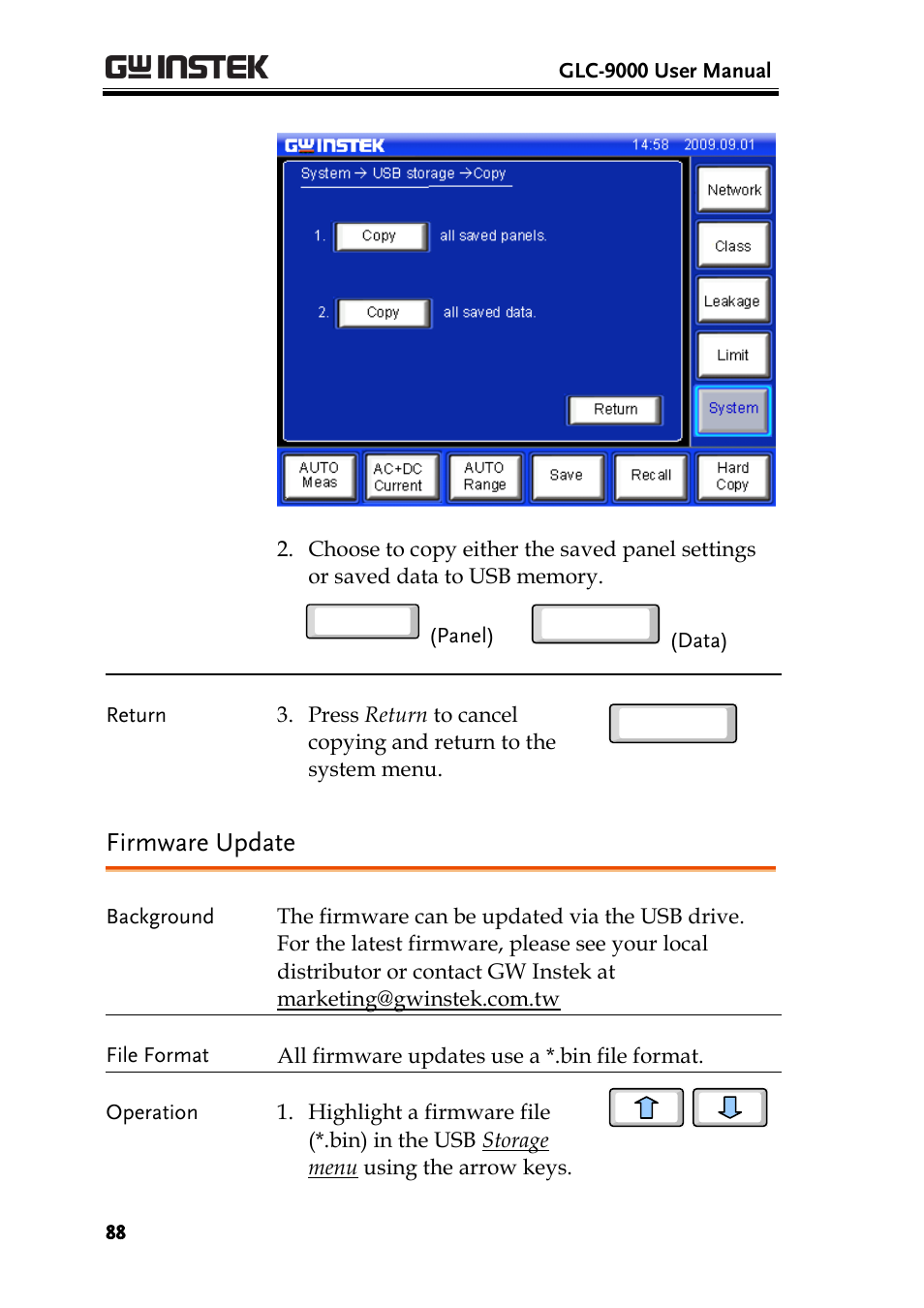 Firmware update | GW Instek GLC-9000 User Manual User Manual | Page 88 / 187