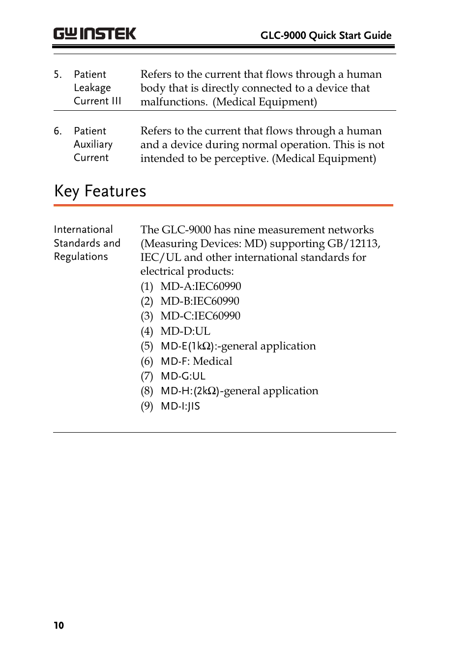 Key features | GW Instek GPT-9800 series User Manual User Manual | Page 10 / 31