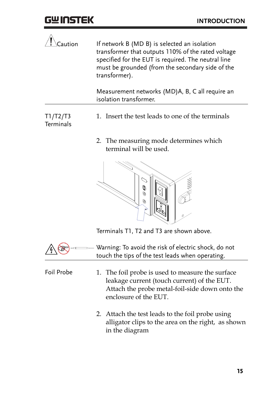 GW Instek GPT-9800 series User Manual User Manual | Page 15 / 31