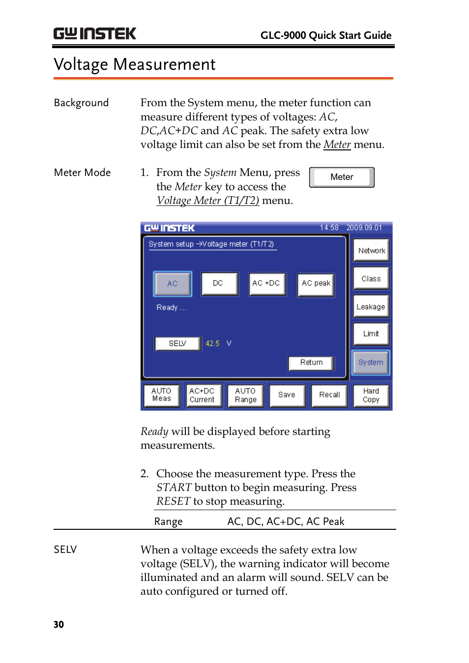 Voltage measurement | GW Instek GPT-9800 series User Manual User Manual | Page 30 / 31