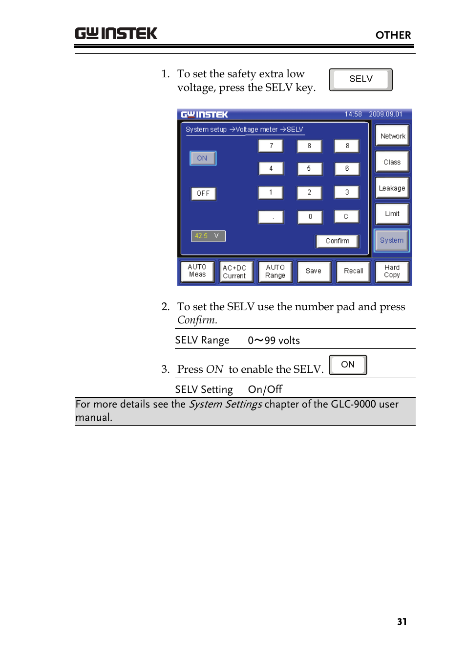 GW Instek GPT-9800 series User Manual User Manual | Page 31 / 31