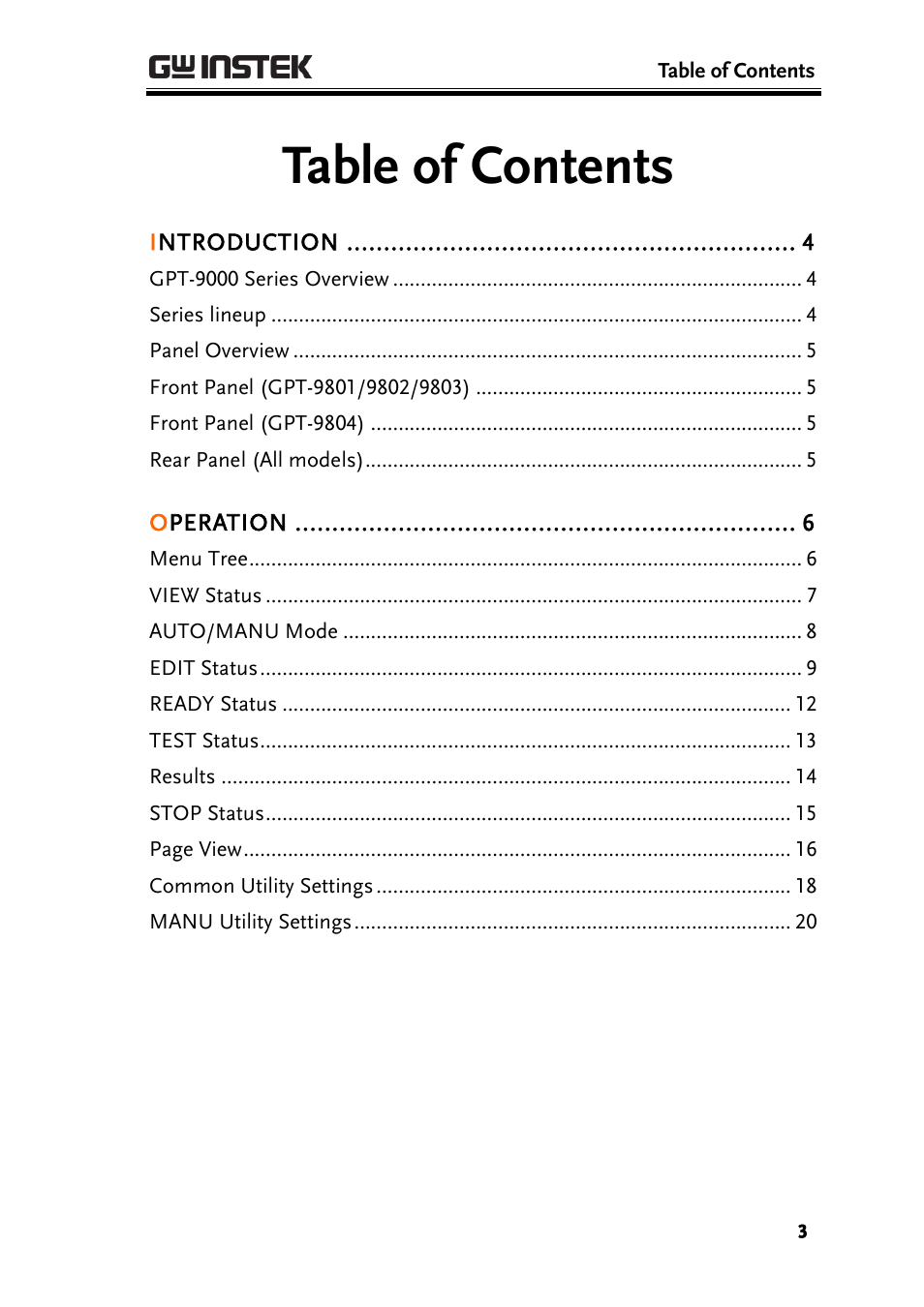 GW Instek GPT-9800 series Quick Start Guide User Manual | Page 3 / 20