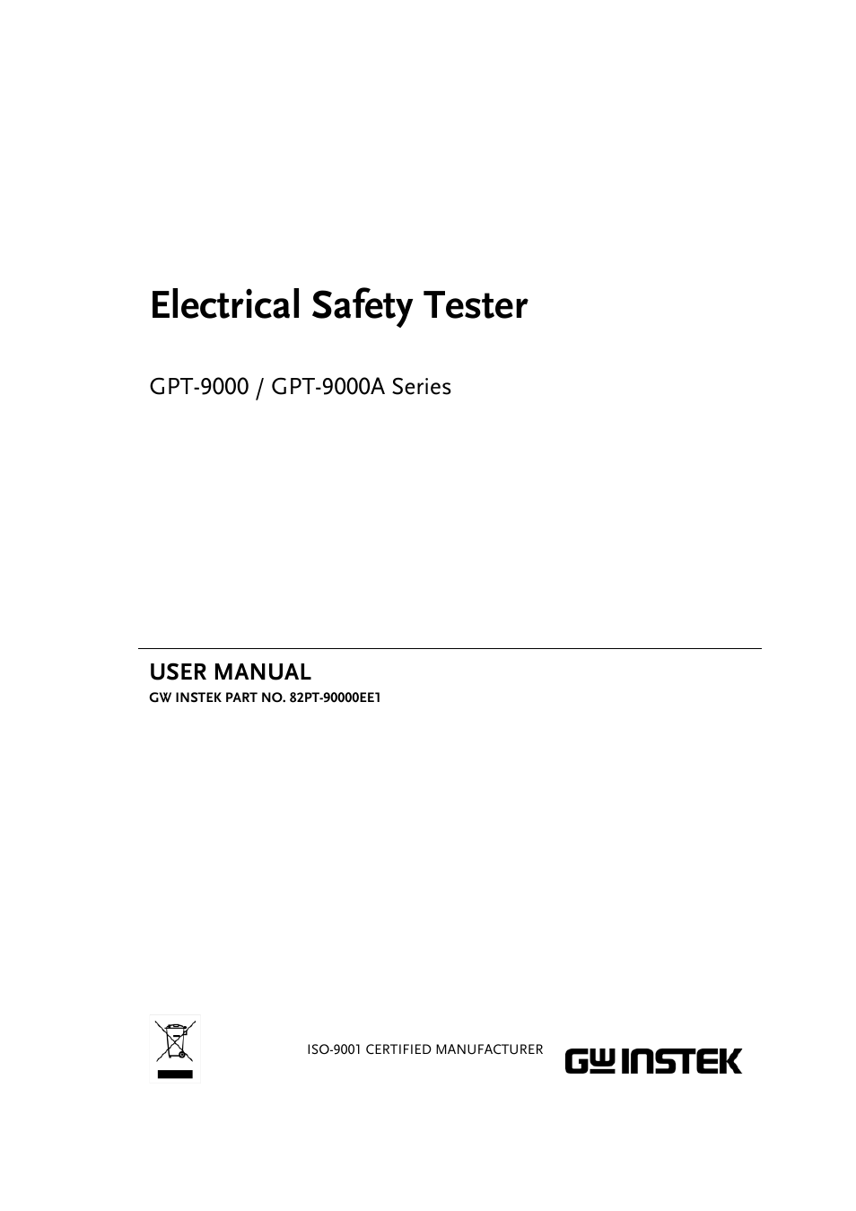 GW Instek GPT-9900 series User Manual User Manual | 179 pages