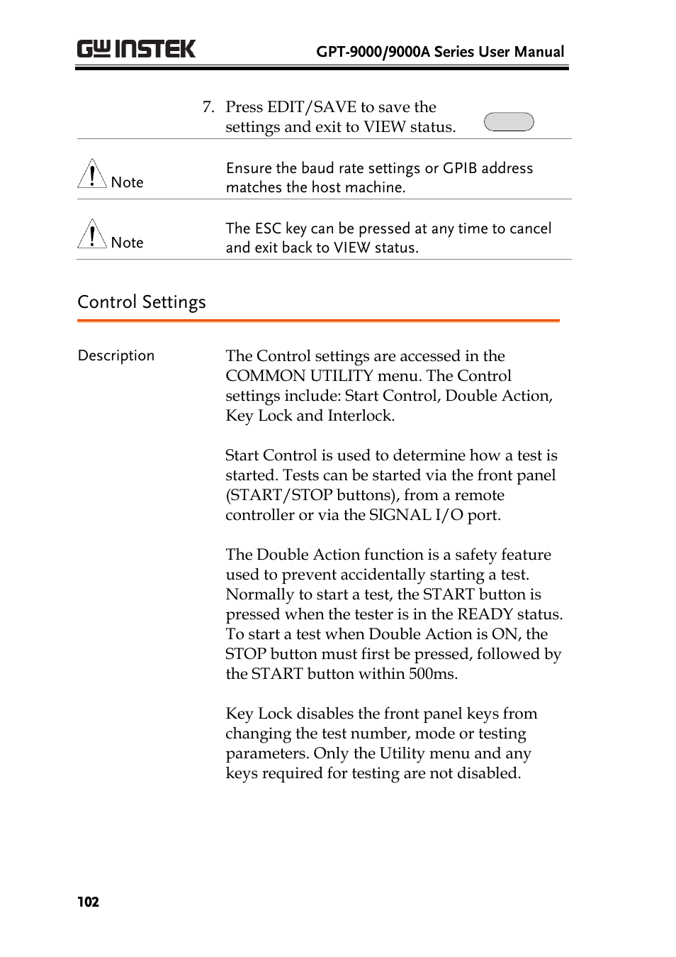 Control settings, Ge 102) | GW Instek GPT-9900 series User Manual User Manual | Page 102 / 179