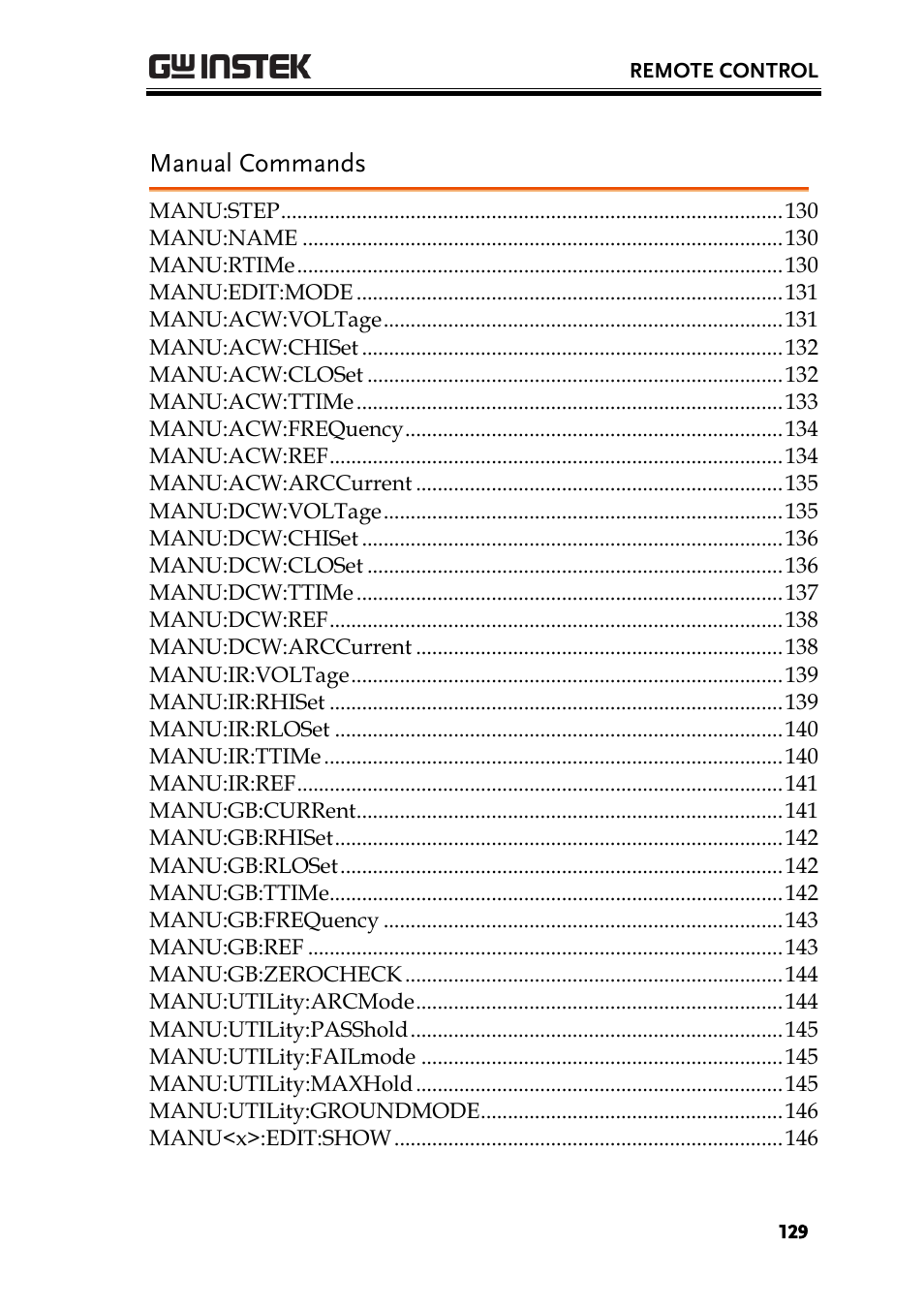 Manual commands | GW Instek GPT-9900 series User Manual User Manual | Page 129 / 179