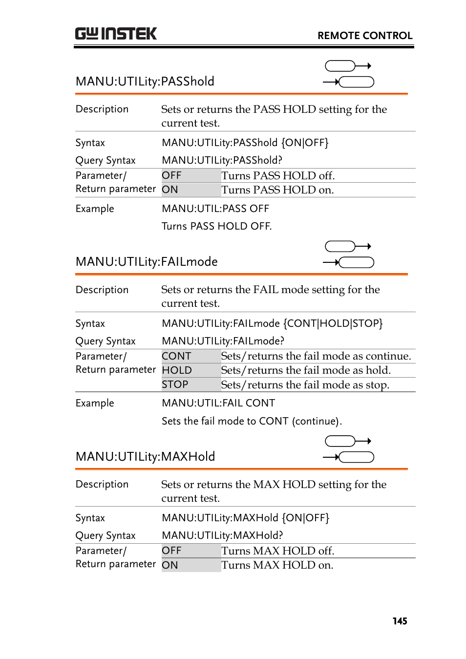 Manu:utility:passhold, Manu:utility:failmode, Manu:utility:maxhold | GW Instek GPT-9900 series User Manual User Manual | Page 145 / 179