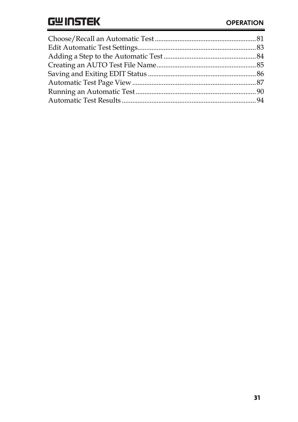 GW Instek GPT-9900 series User Manual User Manual | Page 31 / 179