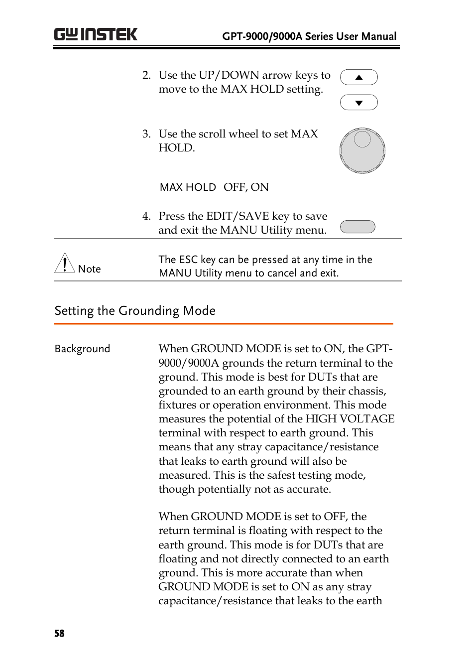 Setting the grounding mode | GW Instek GPT-9900 series User Manual User Manual | Page 58 / 179