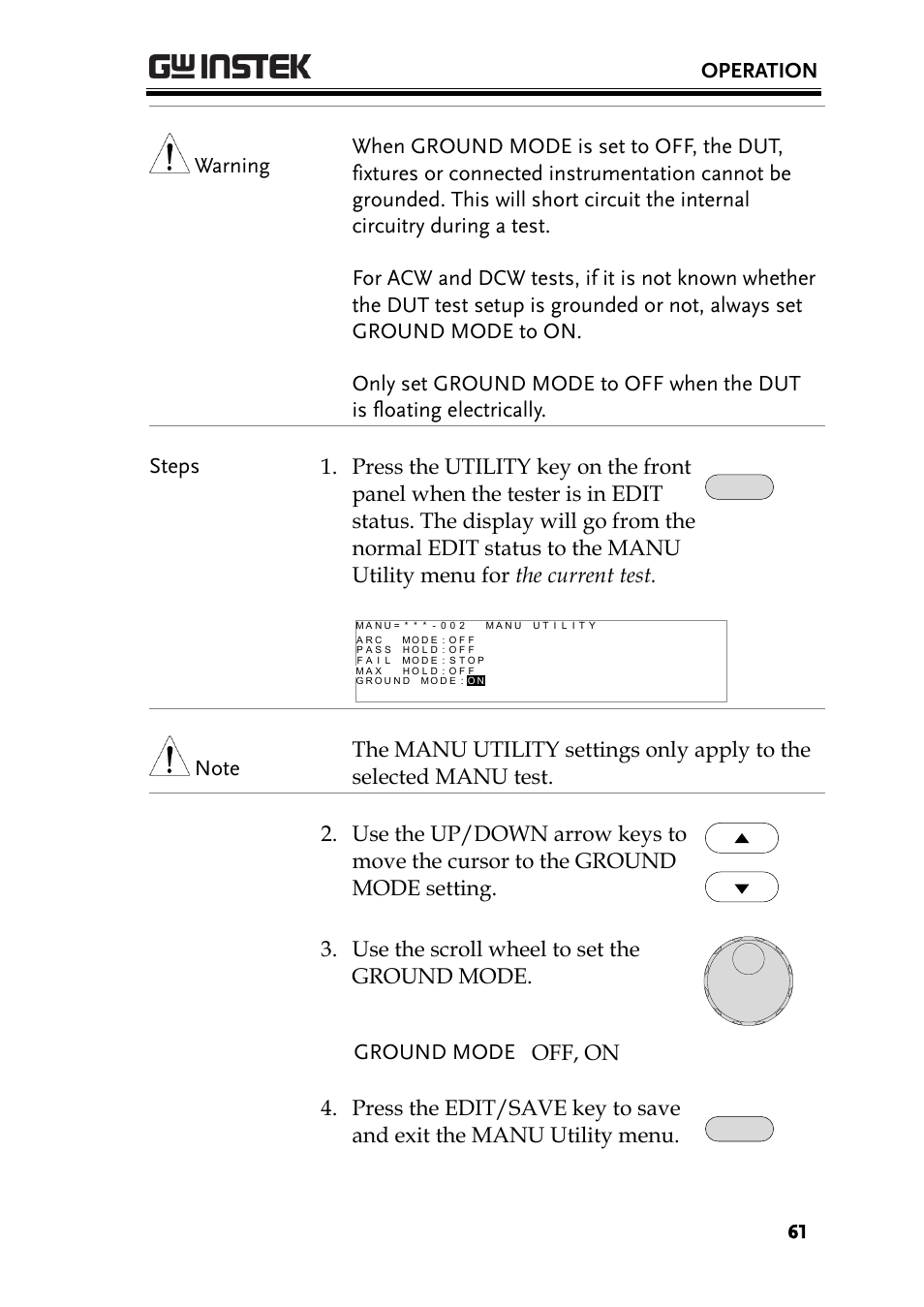 Operation | GW Instek GPT-9900 series User Manual User Manual | Page 61 / 179