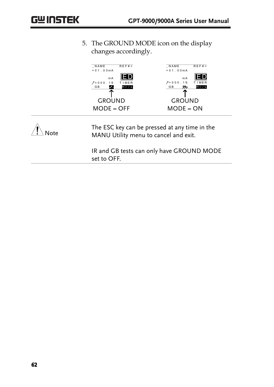 Id e, Ground mode = off, Ground mode = on | GW Instek GPT-9900 series User Manual User Manual | Page 62 / 179