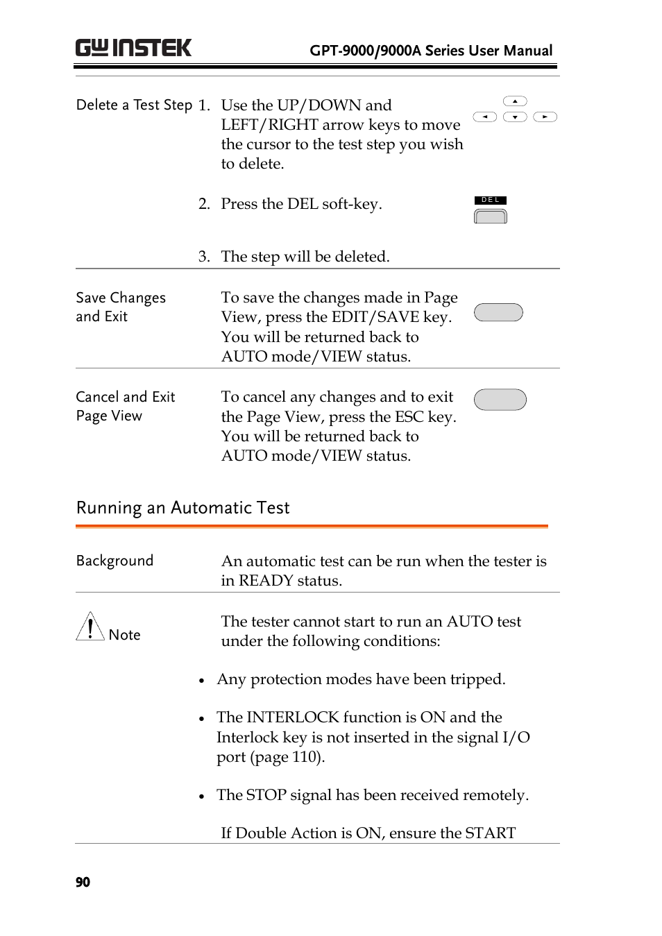 Running an automatic test | GW Instek GPT-9900 series User Manual User Manual | Page 90 / 179