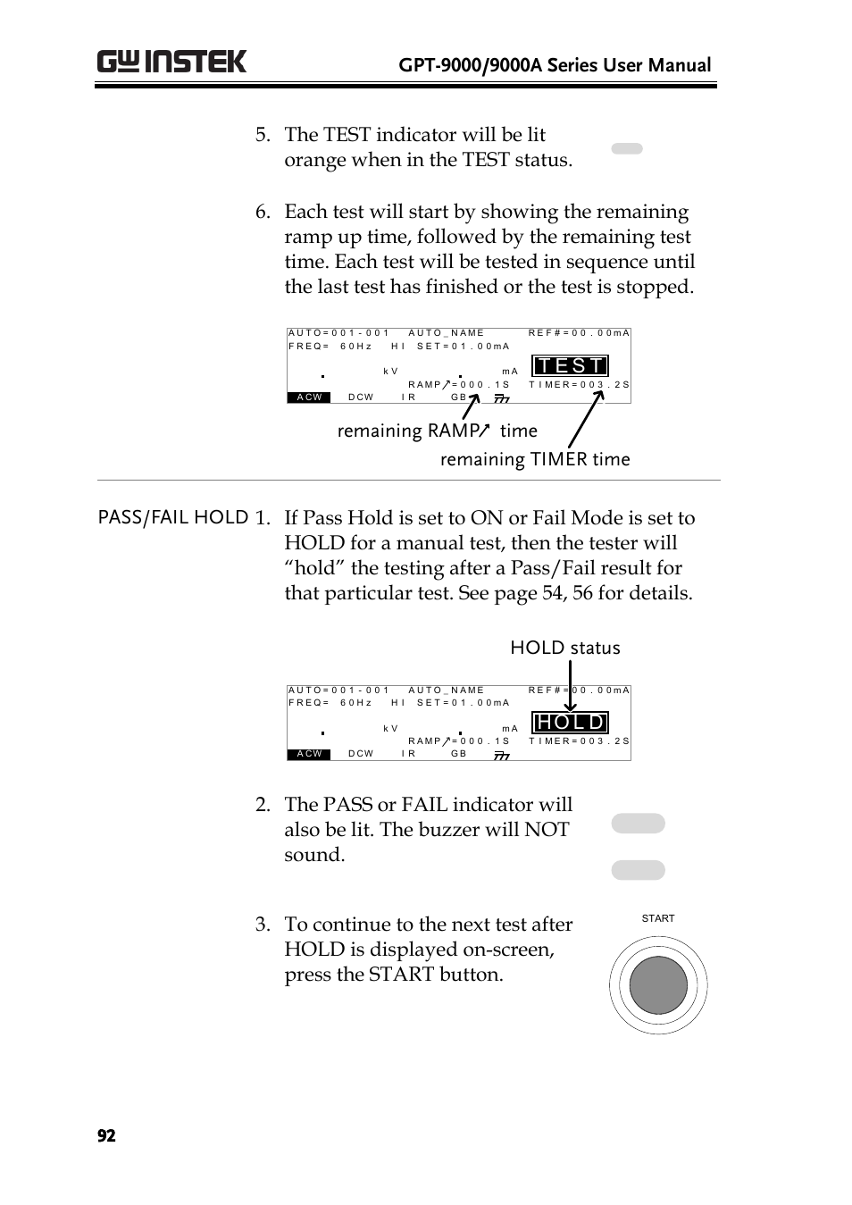 Se t, Tremaining timer time, Remaining ramp time | Lo h | GW Instek GPT-9900 series User Manual User Manual | Page 92 / 179