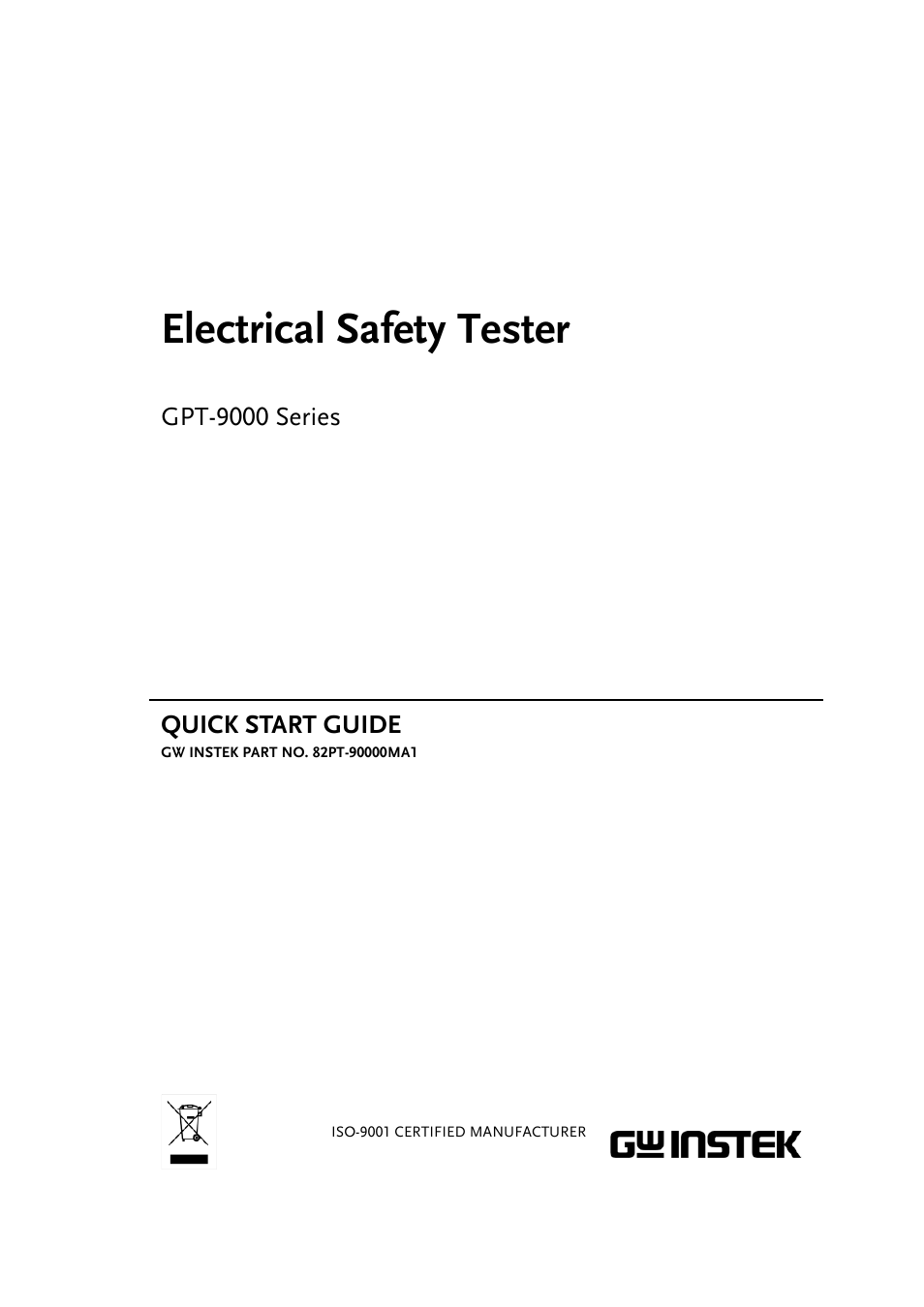 GW Instek GPT-9900 series Quick Start Guide User Manual | 28 pages