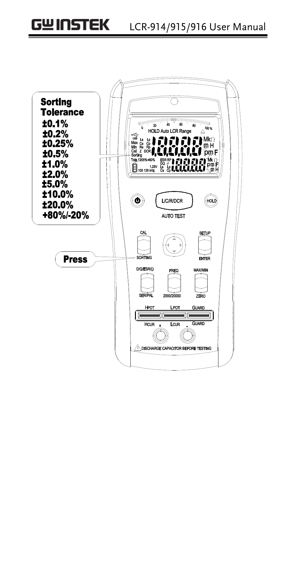 GW Instek LCR-914 User Manual | Page 20 / 28