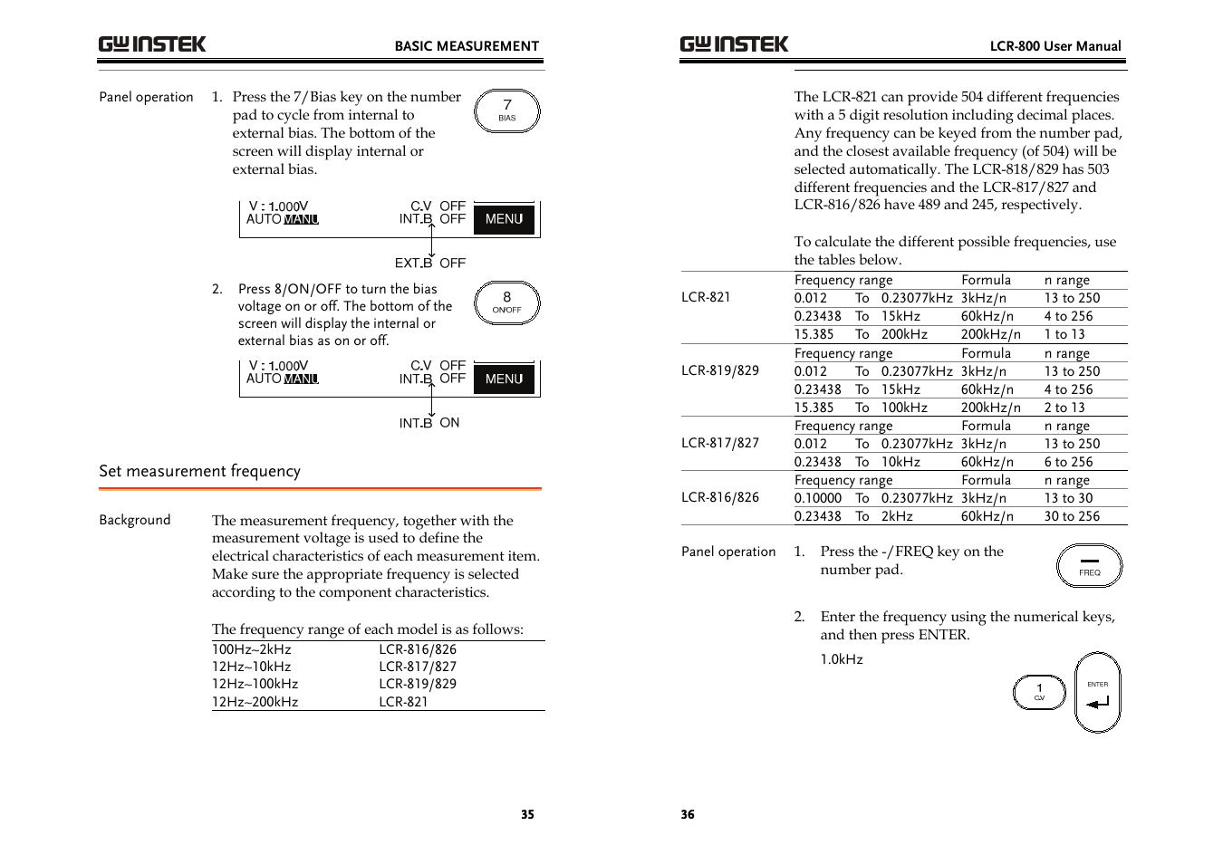 GW Instek LCR-800 Series User Manual | Page 18 / 72