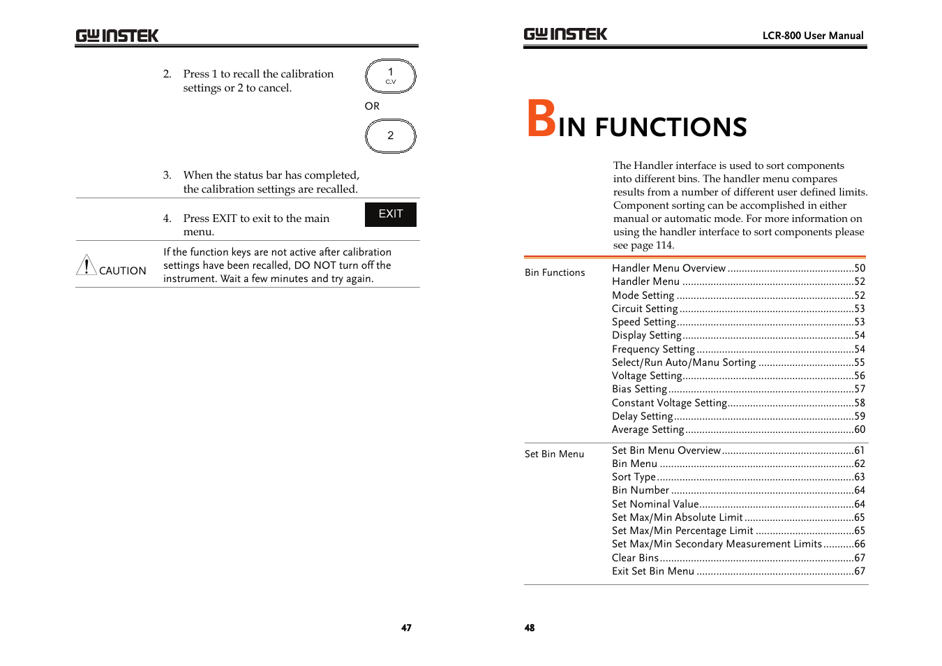 GW Instek LCR-800 Series User Manual | Page 24 / 72