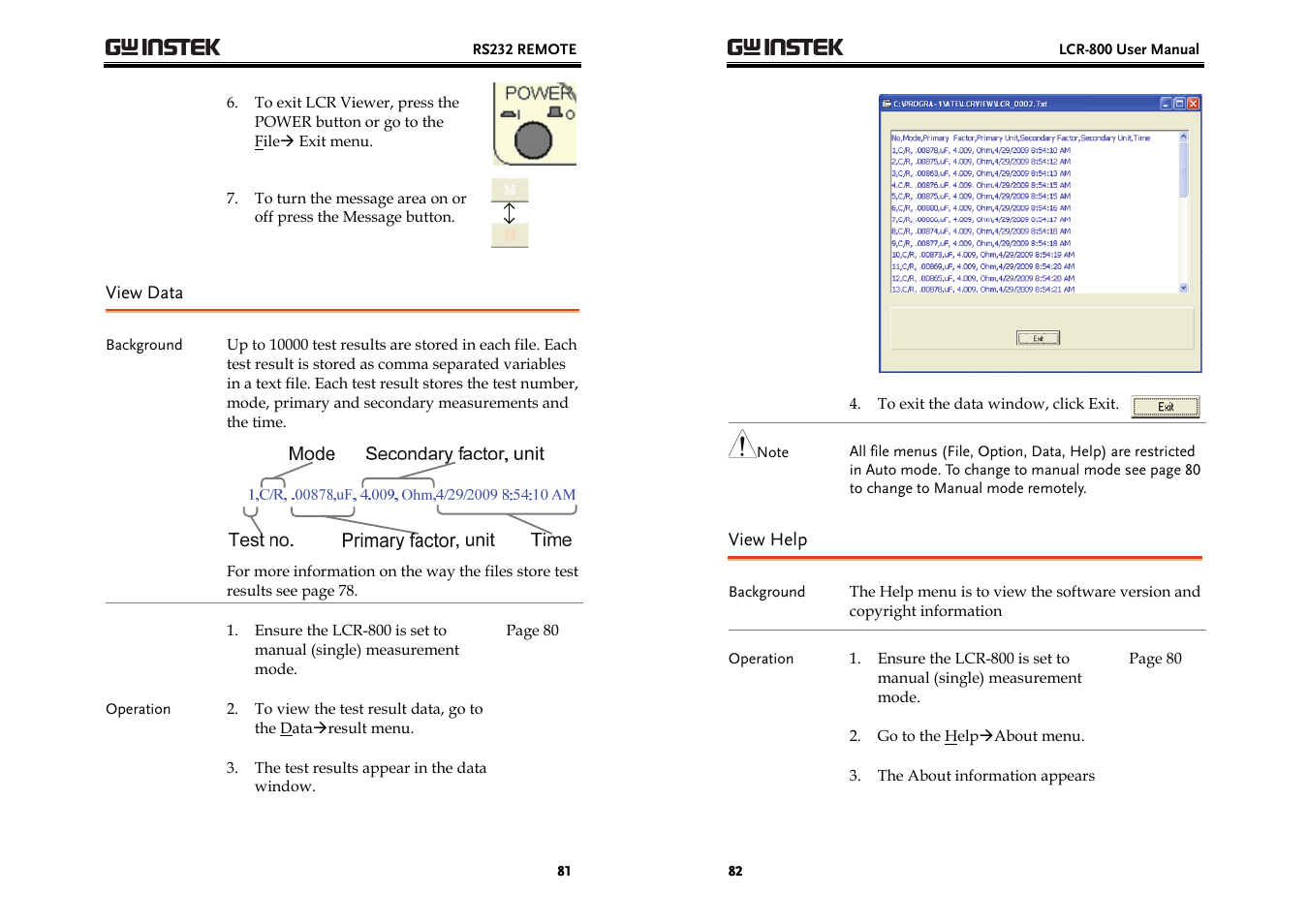 GW Instek LCR-800 Series User Manual | Page 41 / 72