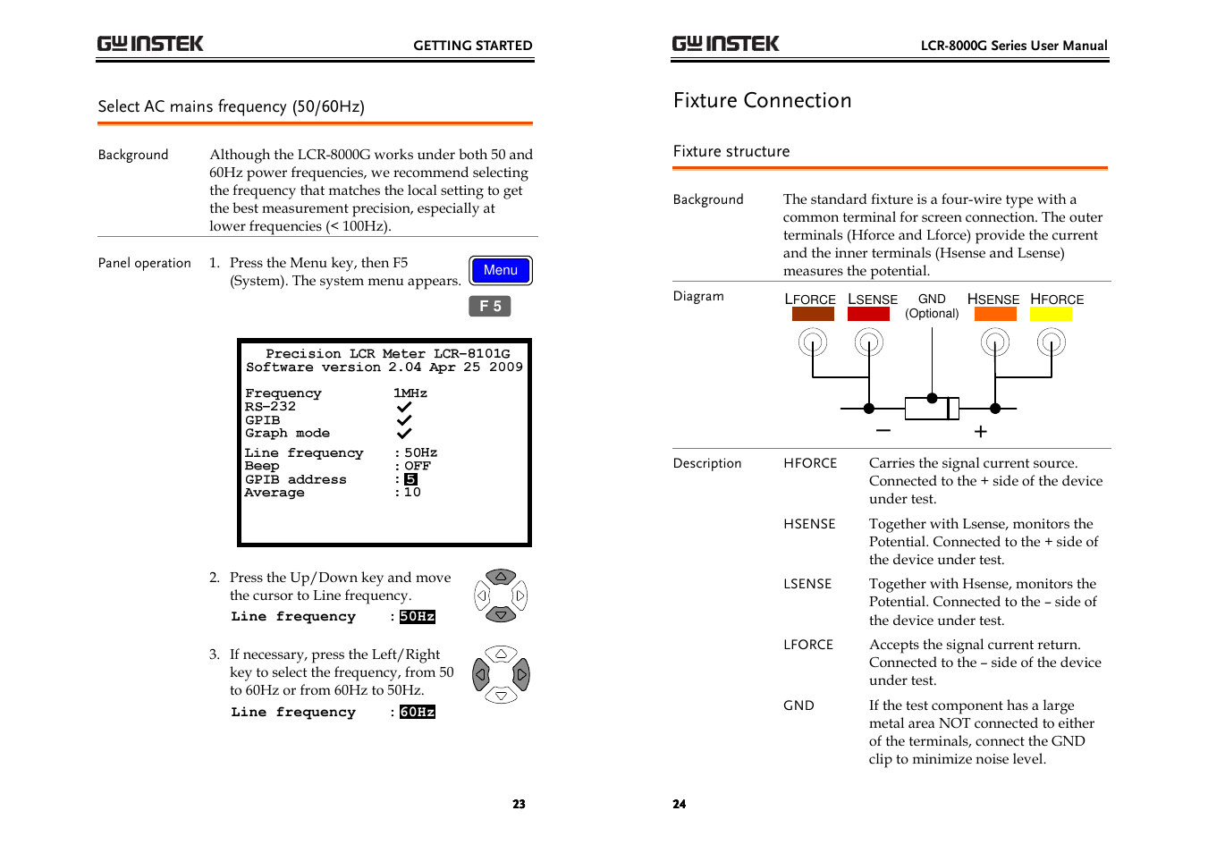 Fixture connection | GW Instek LCR-8000G Series User Manual | Page 12 / 72