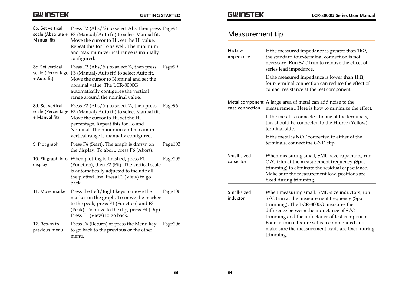 Measurement tip | GW Instek LCR-8000G Series User Manual | Page 17 / 72