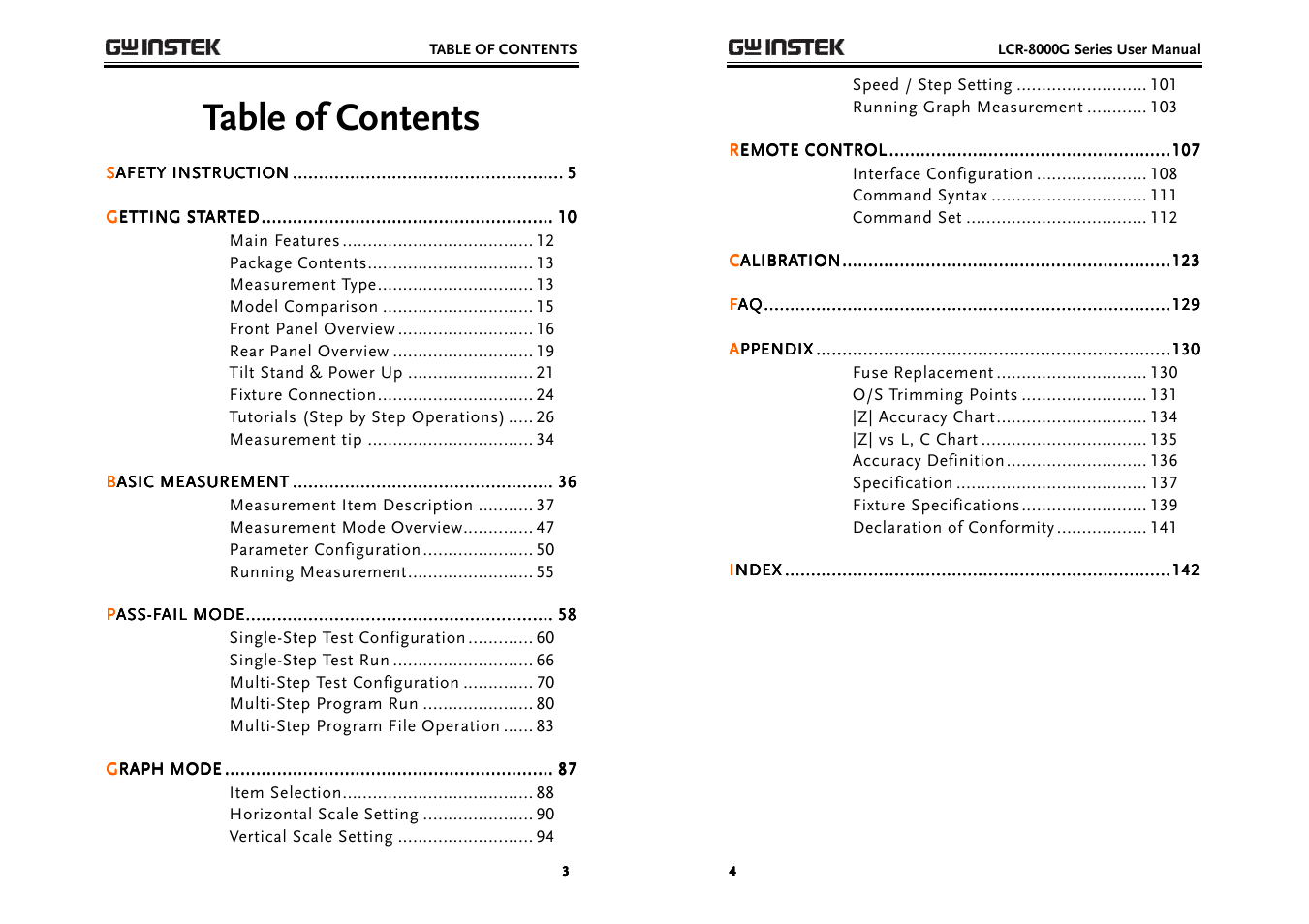 GW Instek LCR-8000G Series User Manual | Page 2 / 72