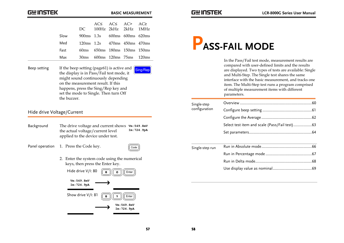 Ass-fail mode | GW Instek LCR-8000G Series User Manual | Page 29 / 72