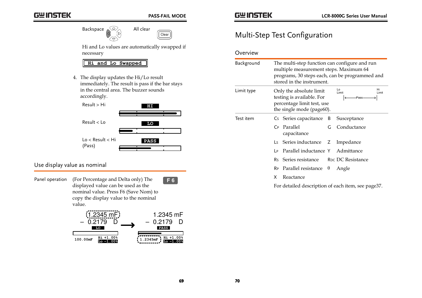 Multi-step test configuration | GW Instek LCR-8000G Series User Manual | Page 35 / 72