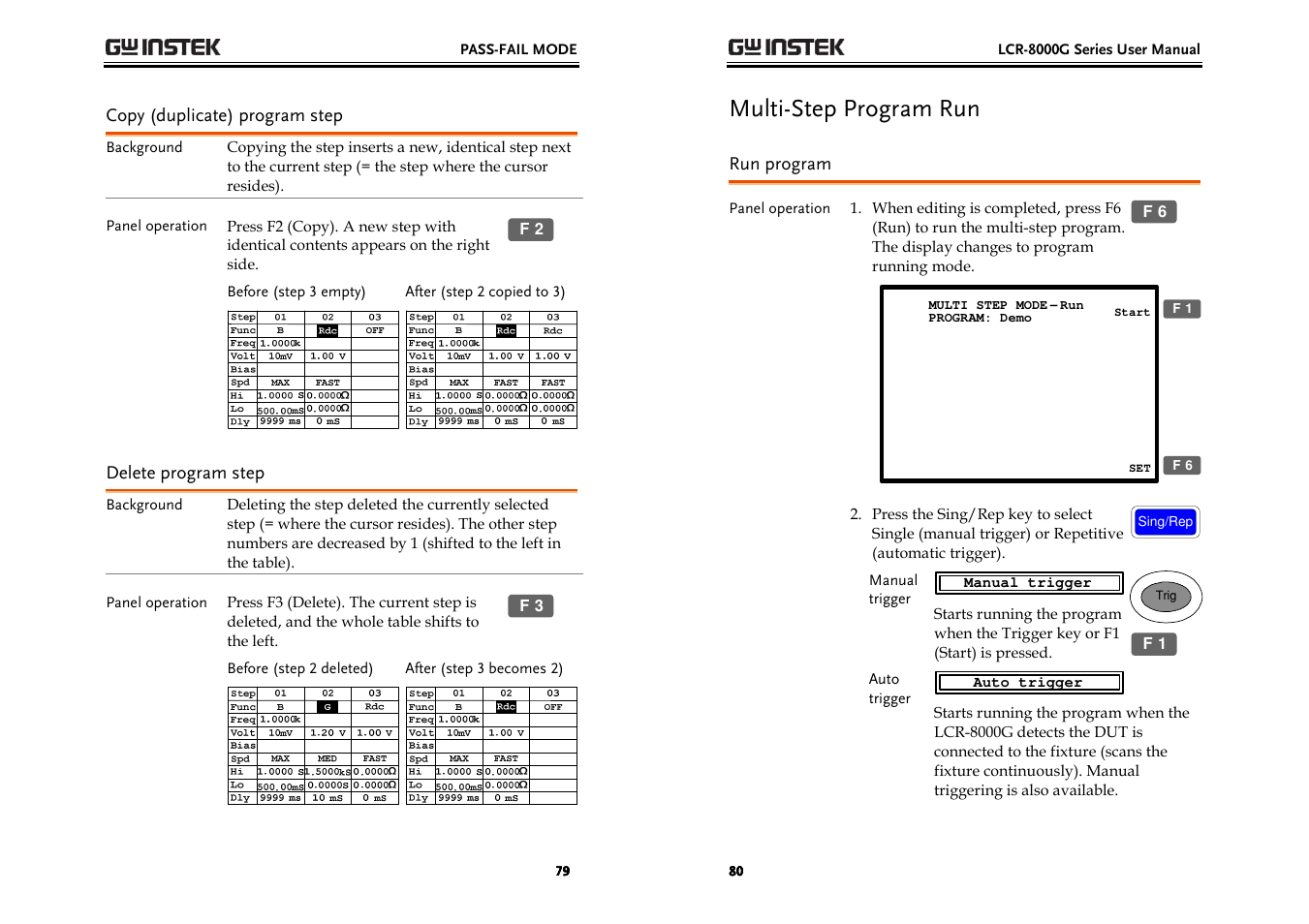 Multi-step program run | GW Instek LCR-8000G Series User Manual | Page 40 / 72