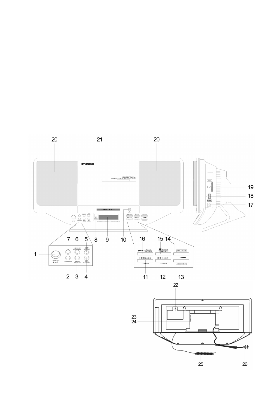 Control elements | Hyundai H-MS2300 User Manual | Page 5 / 29