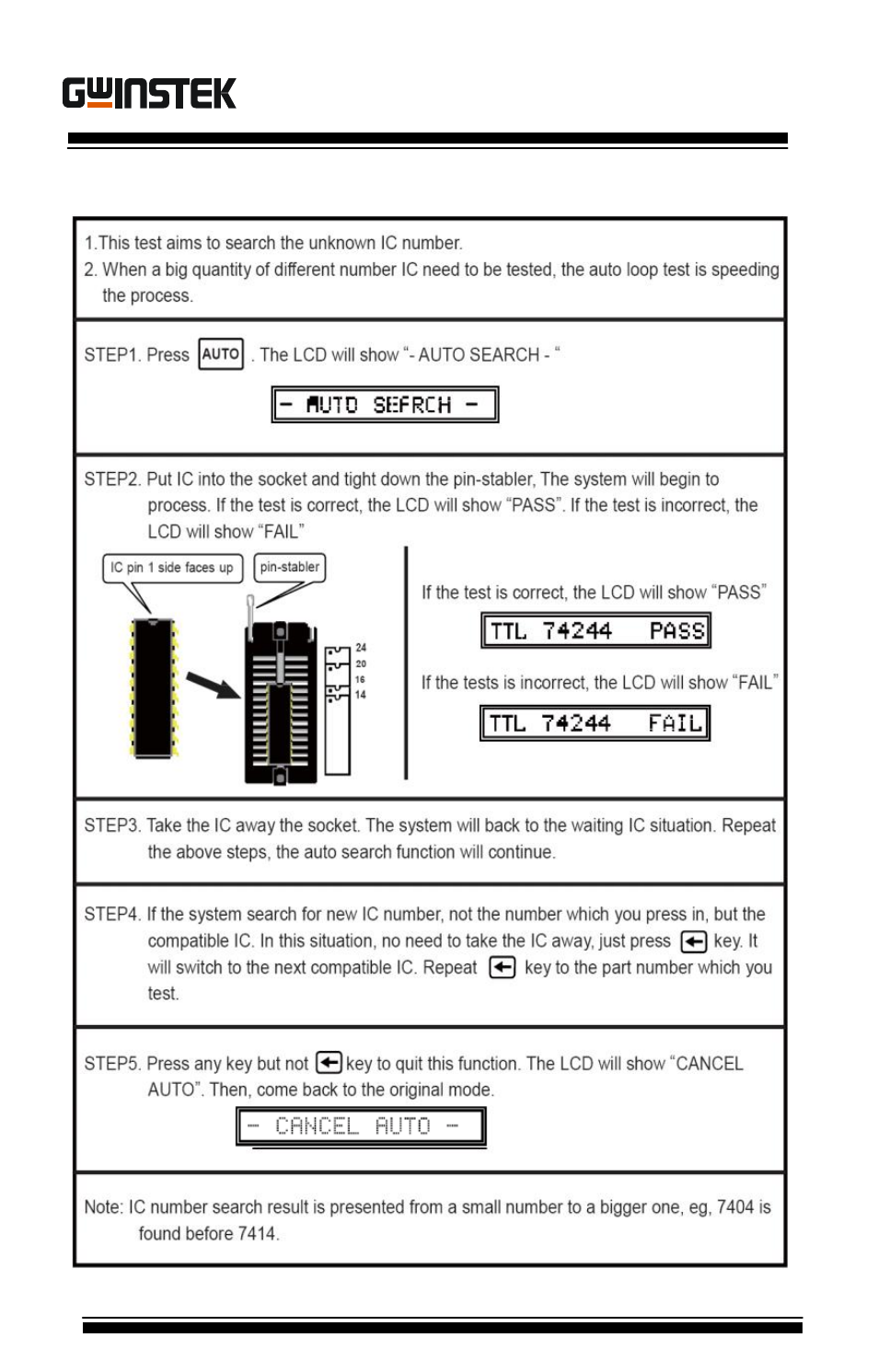 Auto search | GW Instek GUT-6000B User Manual | Page 11 / 29