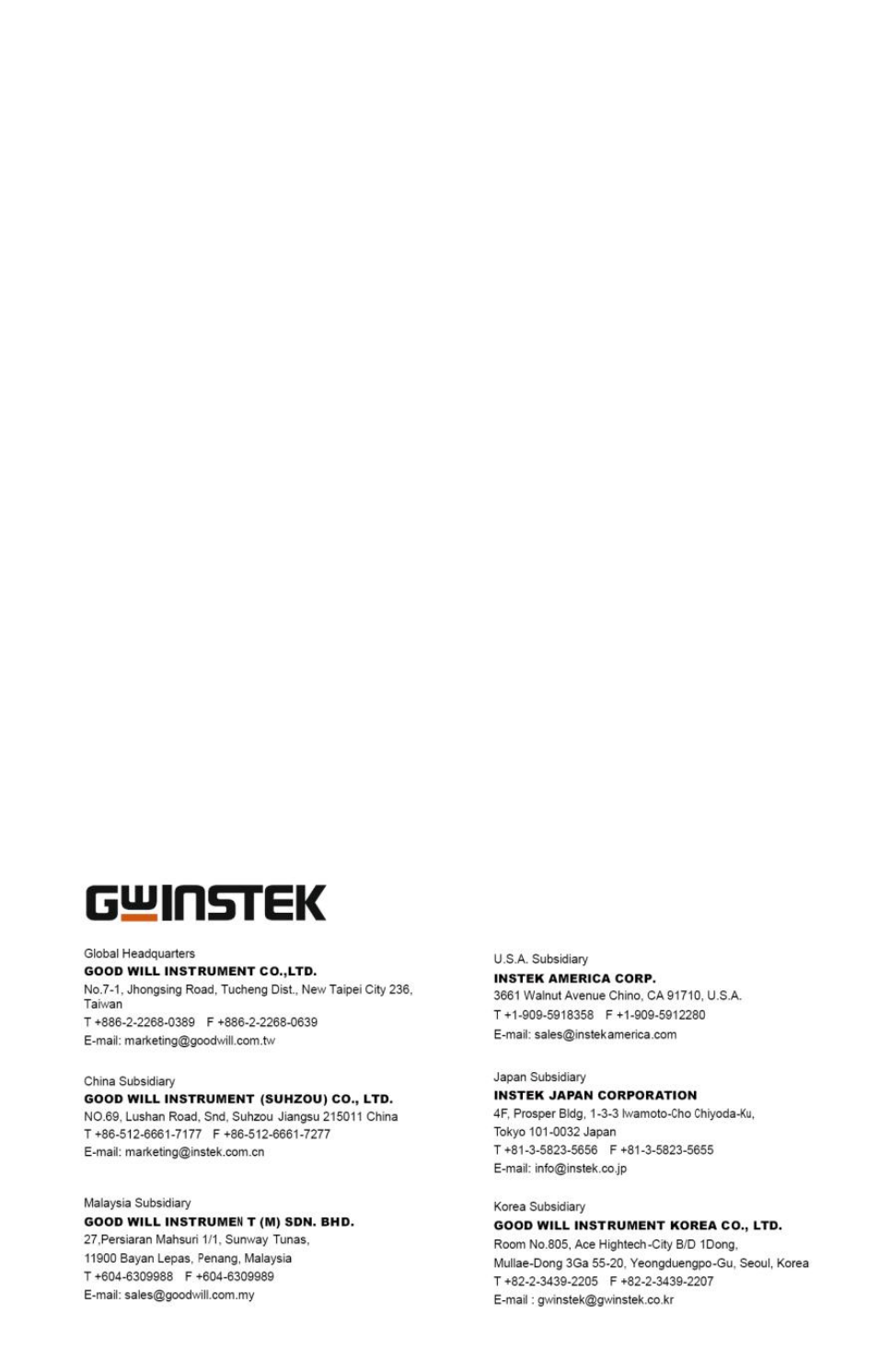 GW Instek GUT-6000B User Manual | Page 29 / 29