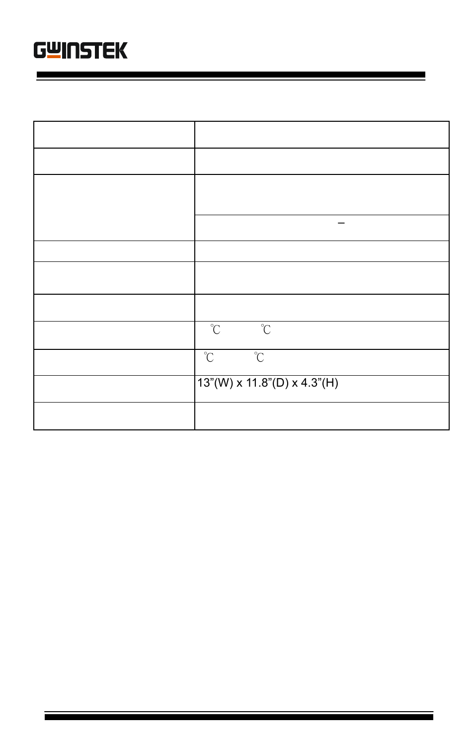 Specifications, Gut-6000b user manual | GW Instek GUT-6000B User Manual | Page 5 / 29