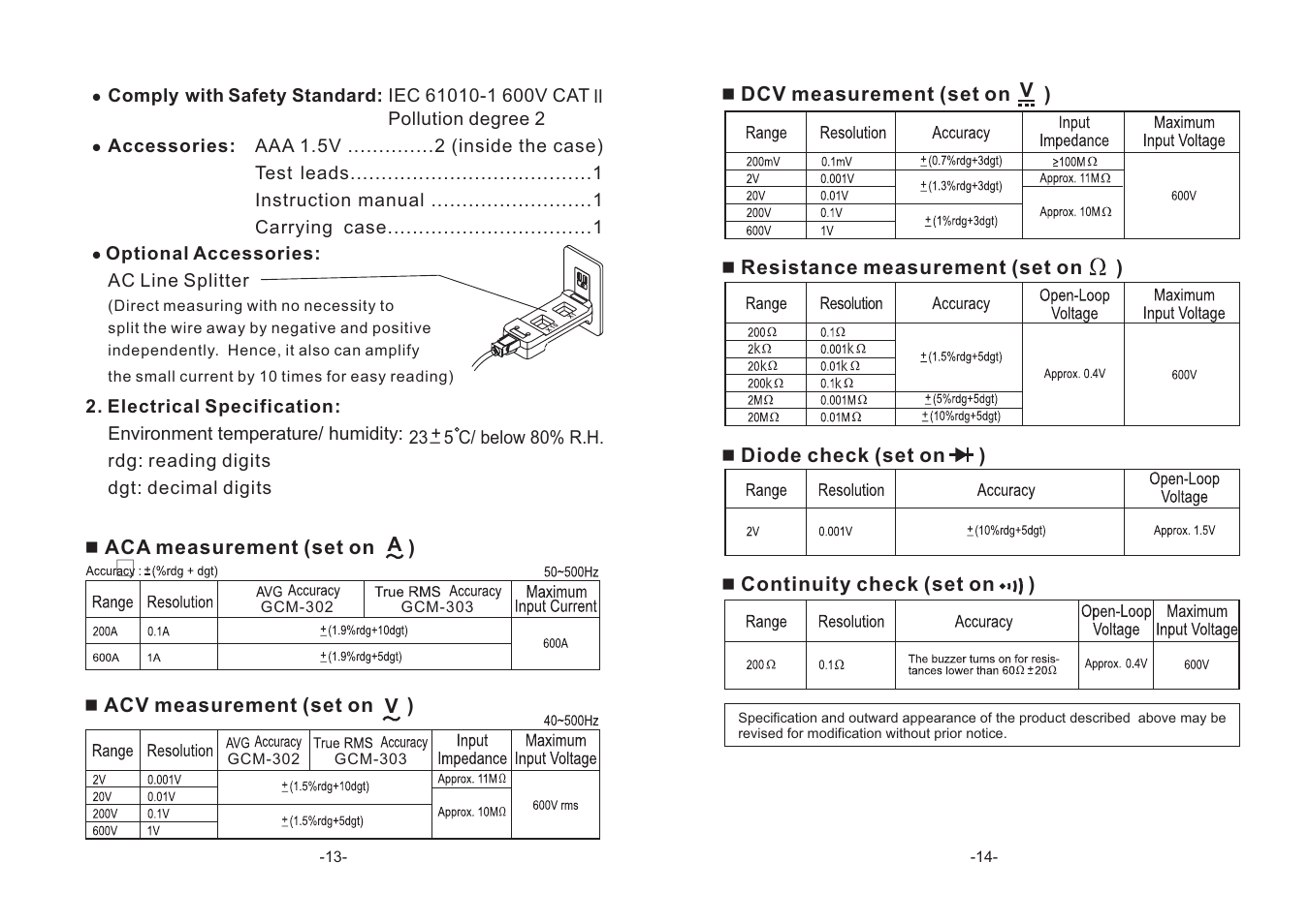 GW Instek GCM-303 User Manual | Page 8 / 8