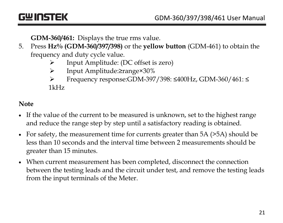 GW Instek GDM-398 User Manual | Page 23 / 75