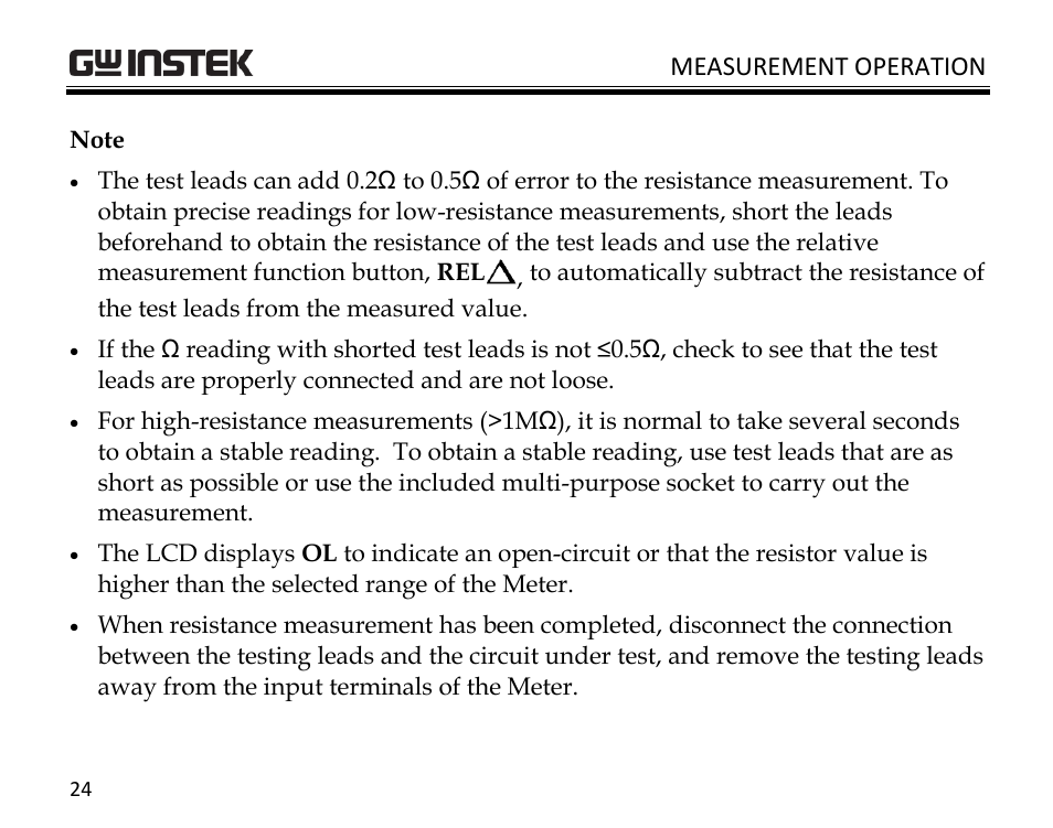 Measurement operation | GW Instek GDM-398 User Manual | Page 26 / 75