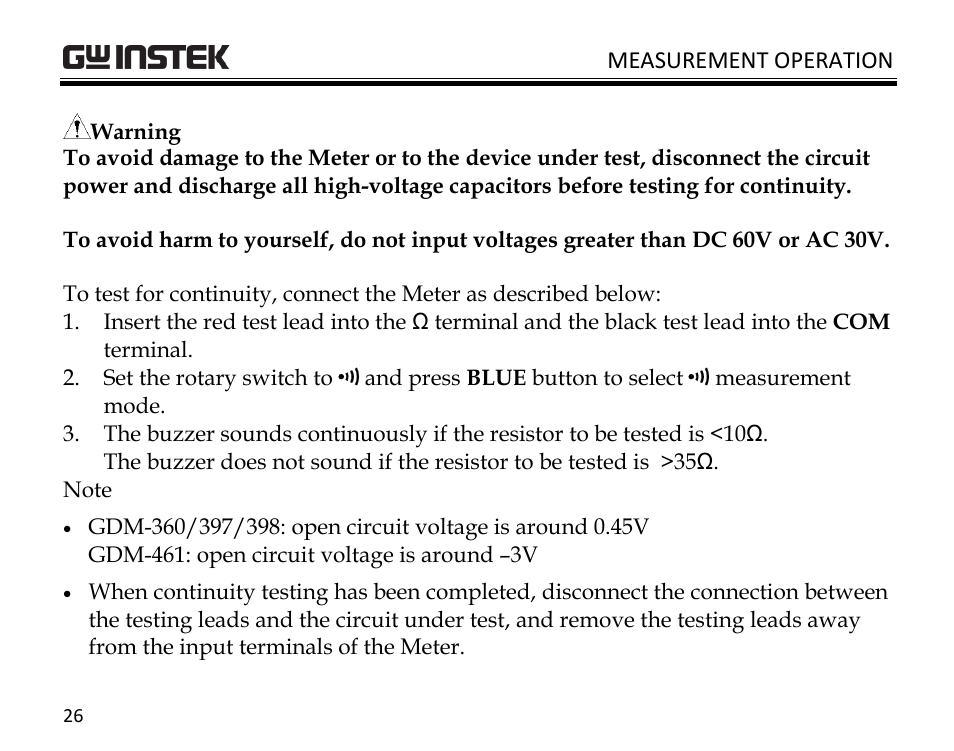 GW Instek GDM-398 User Manual | Page 28 / 75