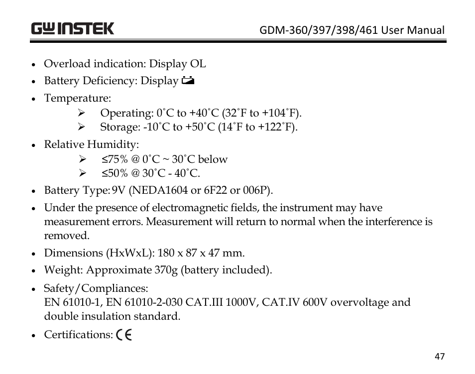 GW Instek GDM-398 User Manual | Page 49 / 75