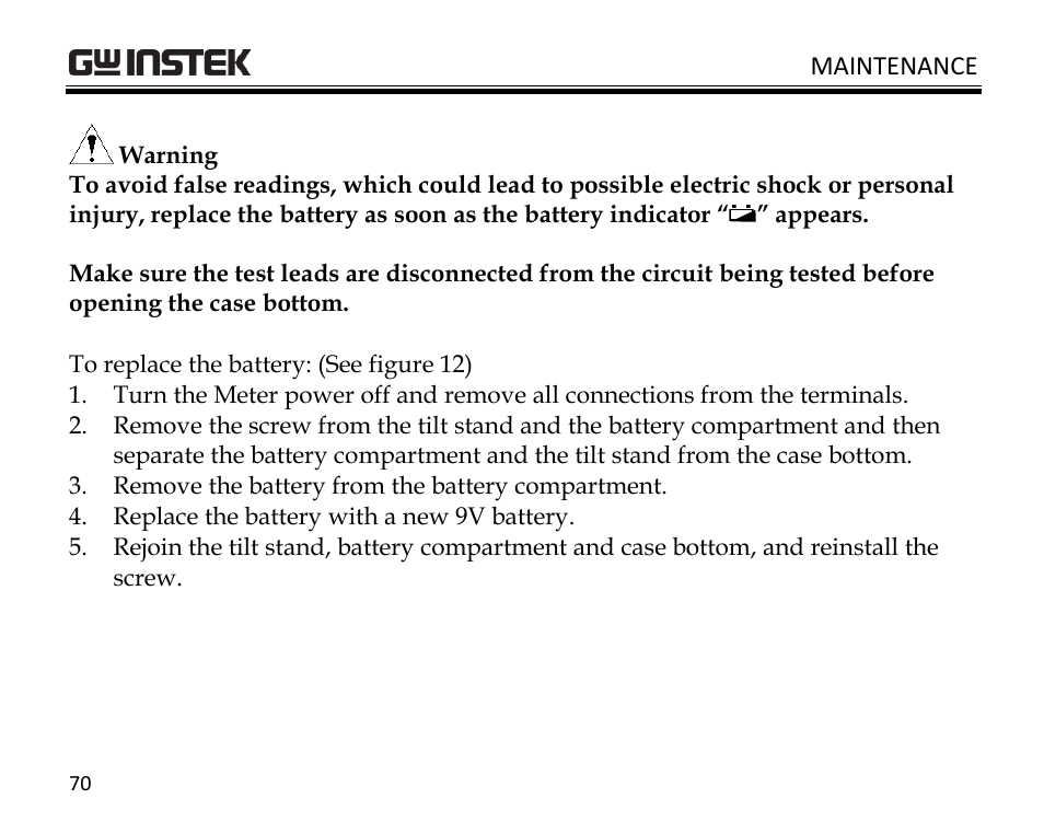 GW Instek GDM-398 User Manual | Page 72 / 75