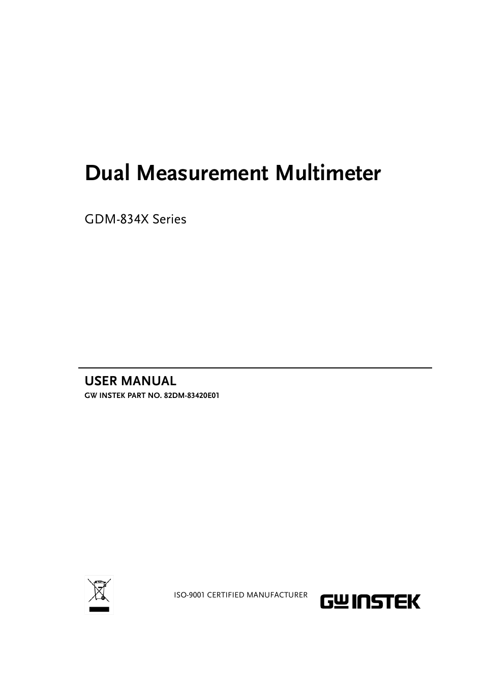 GW Instek GDM-8300 series User Manual User Manual | 158 pages