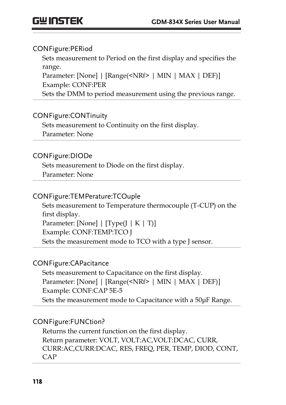 GW Instek GDM-8300 series User Manual User Manual | Page 118 / 158