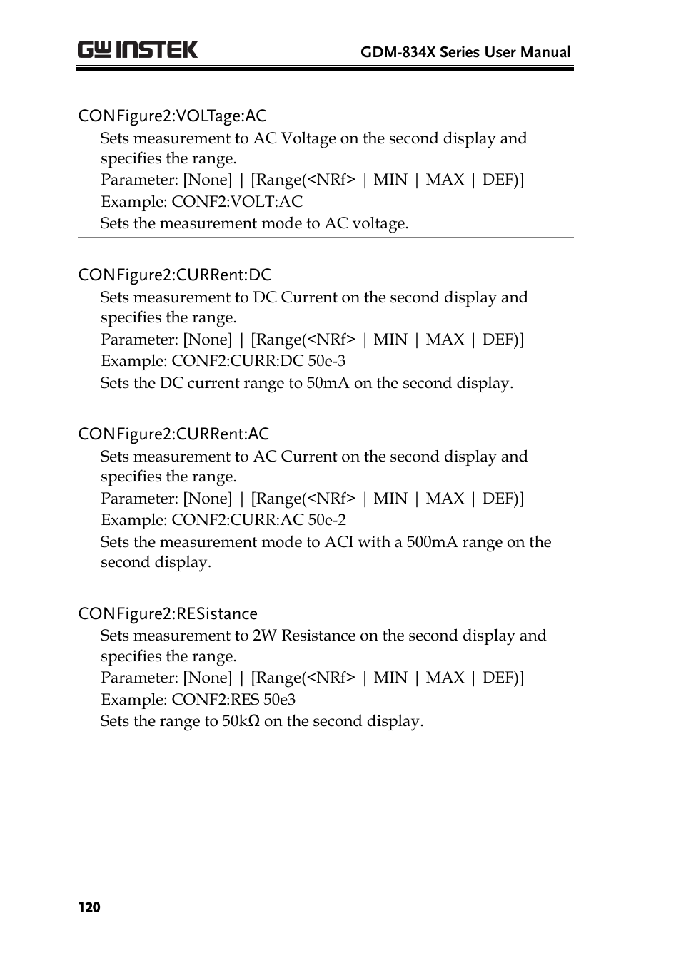 GW Instek GDM-8300 series User Manual User Manual | Page 120 / 158