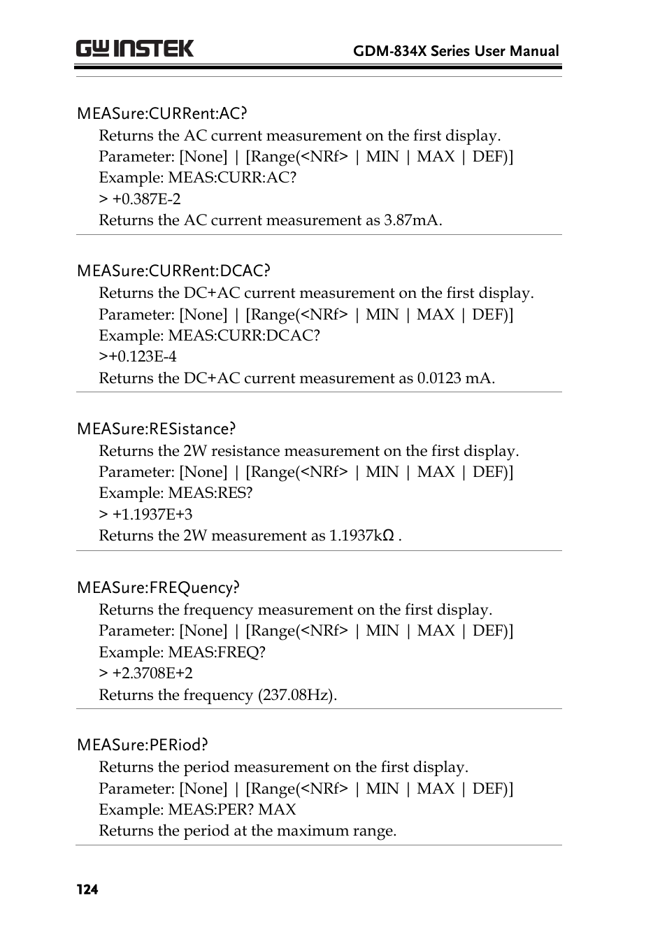 GW Instek GDM-8300 series User Manual User Manual | Page 124 / 158