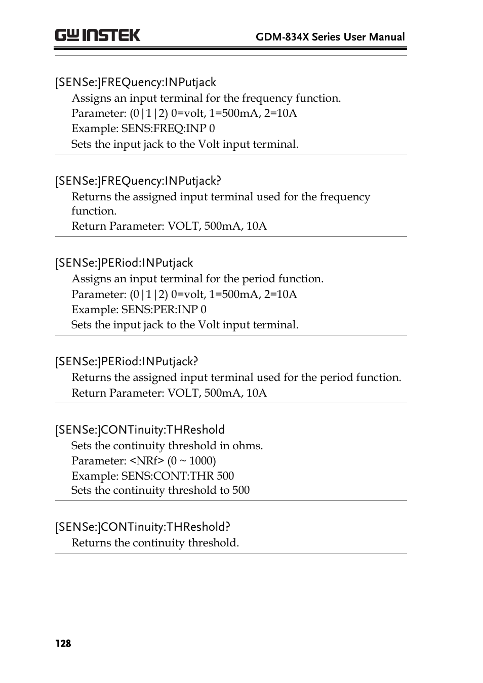 GW Instek GDM-8300 series User Manual User Manual | Page 128 / 158