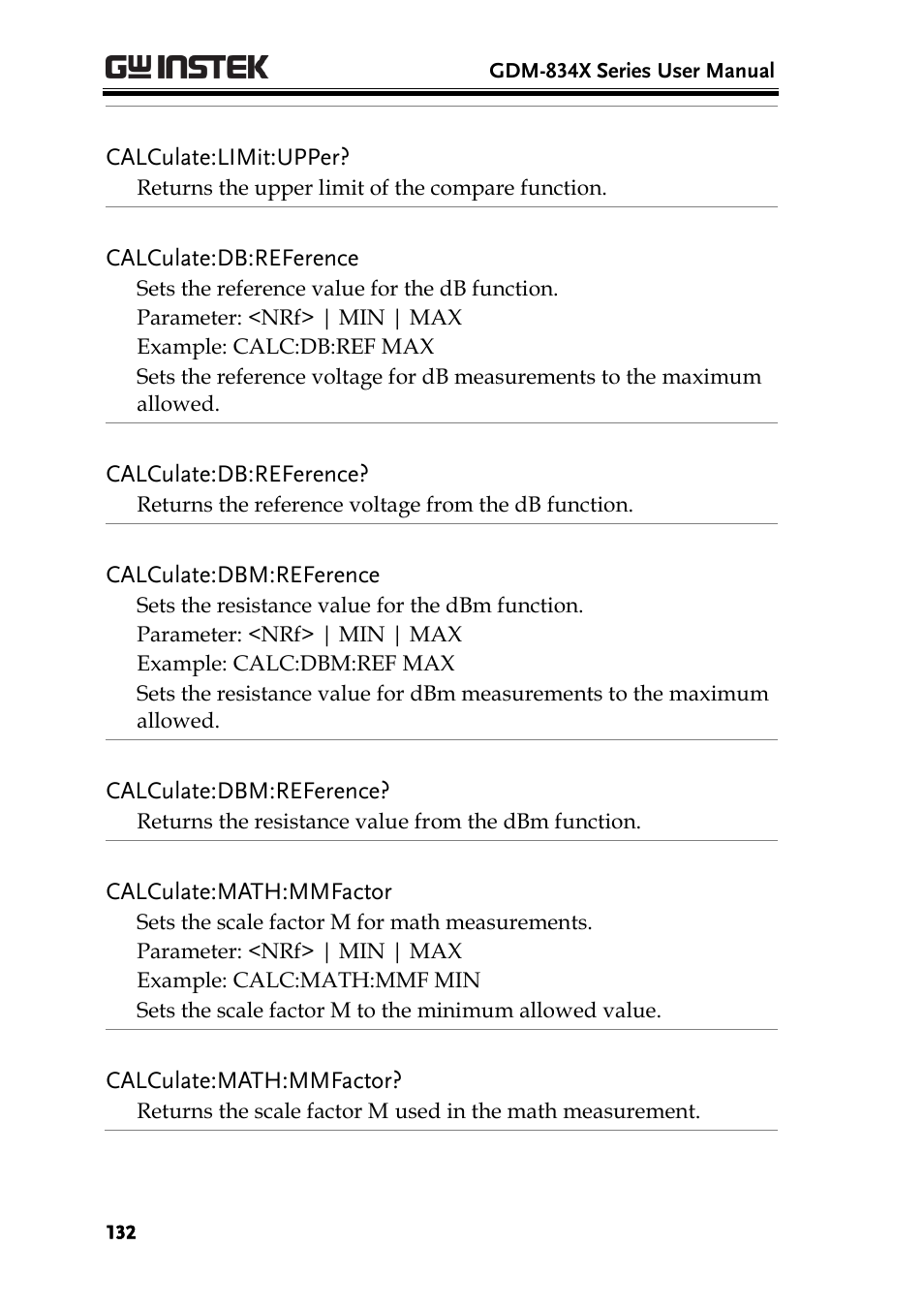 GW Instek GDM-8300 series User Manual User Manual | Page 132 / 158