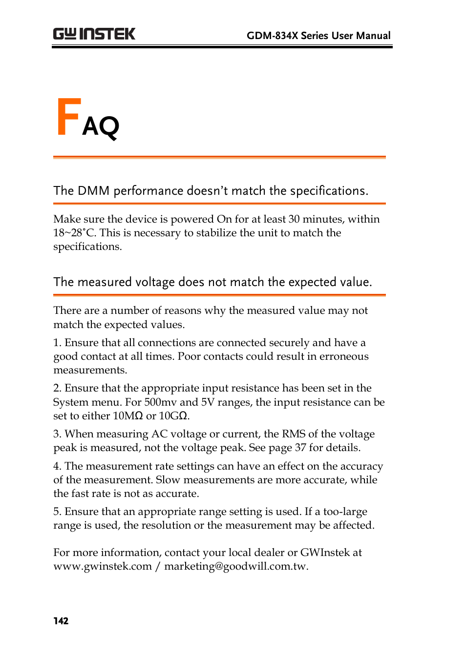 GW Instek GDM-8300 series User Manual User Manual | Page 142 / 158
