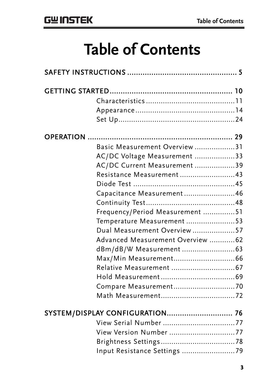 GW Instek GDM-8300 series User Manual User Manual | Page 3 / 158