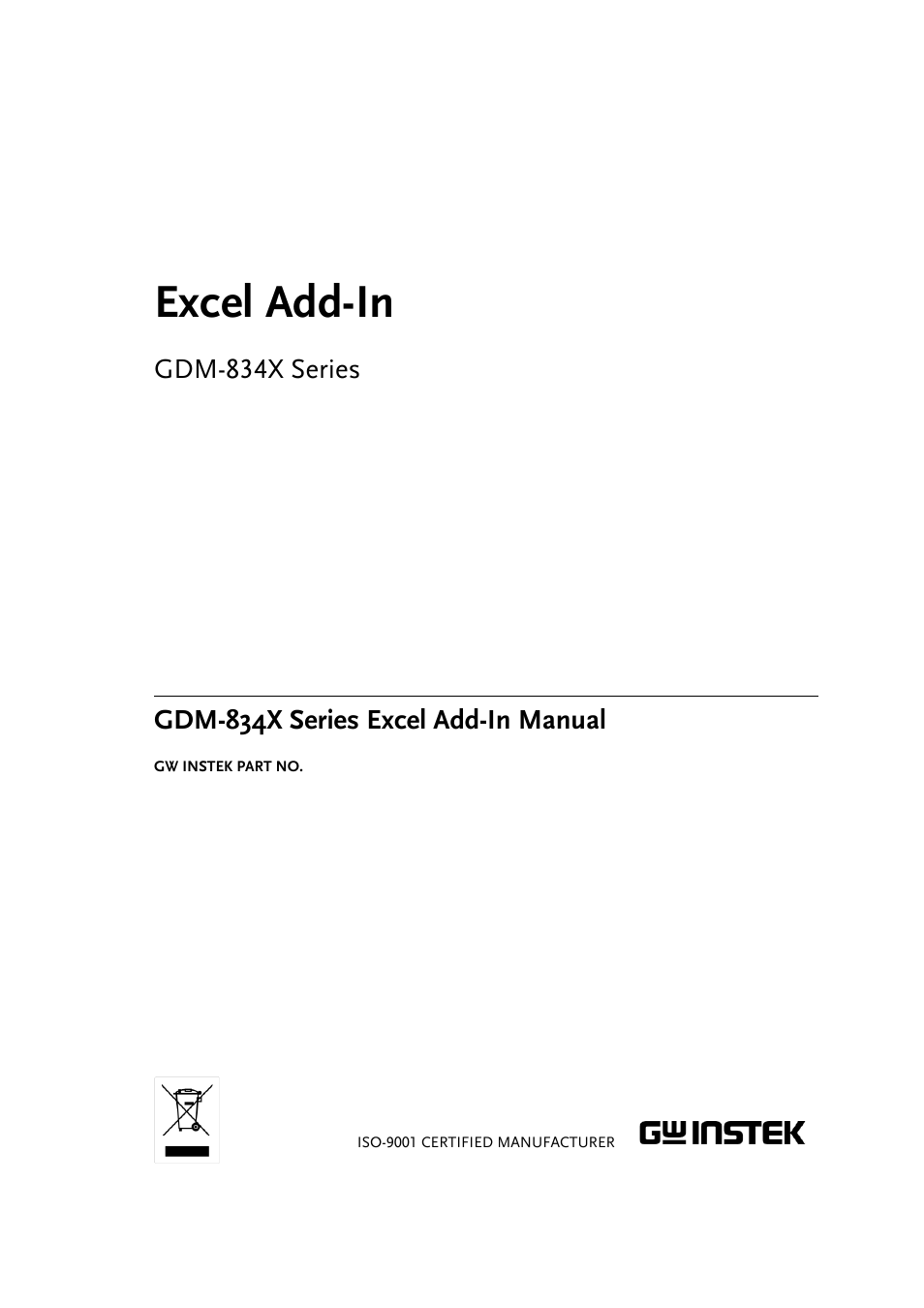 GW Instek GDM-8300 series Excel Add-in Operation Guide User Manual | 19 pages