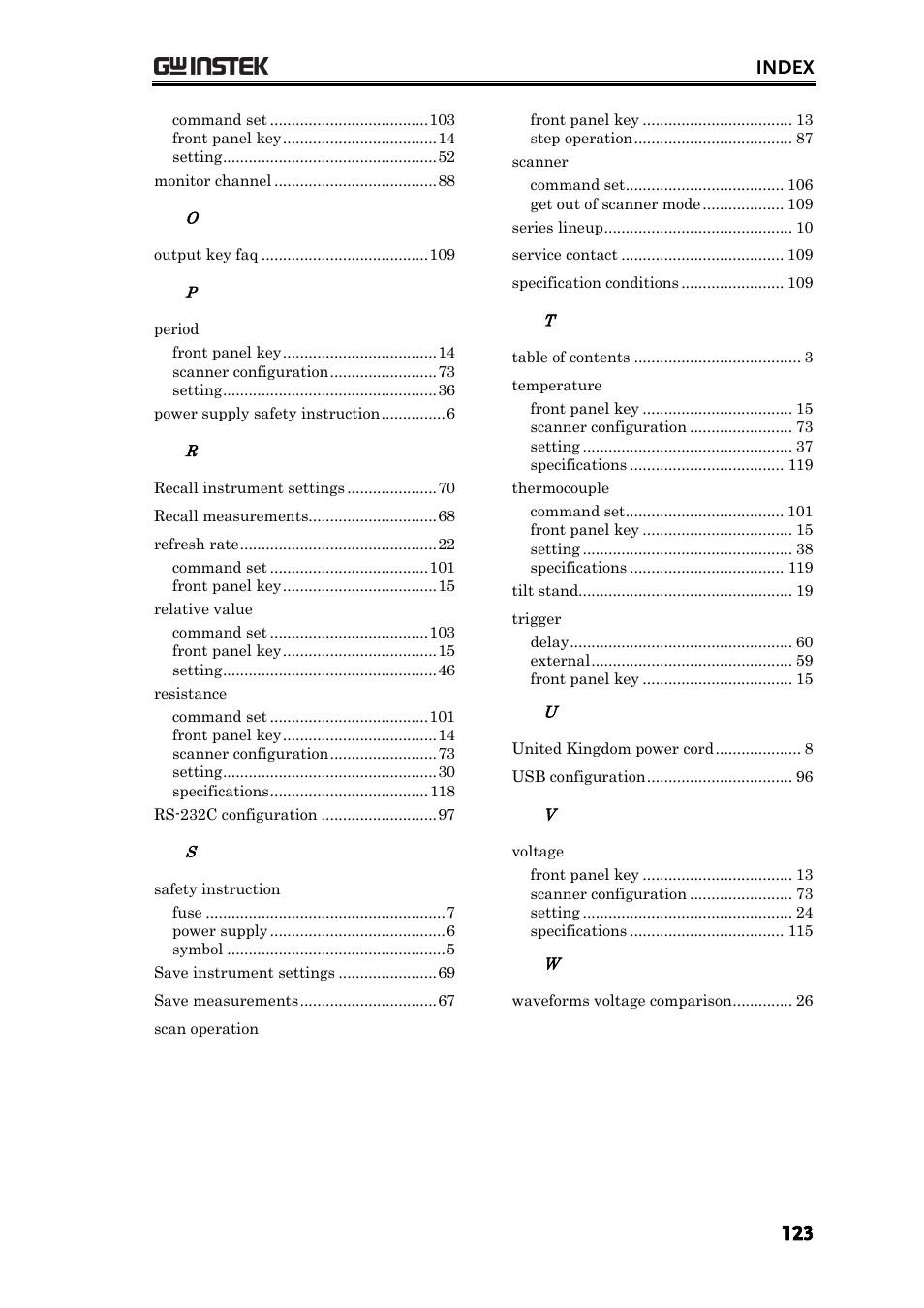 GW Instek GDM-8200A User Manual User Manual | Page 123 / 123