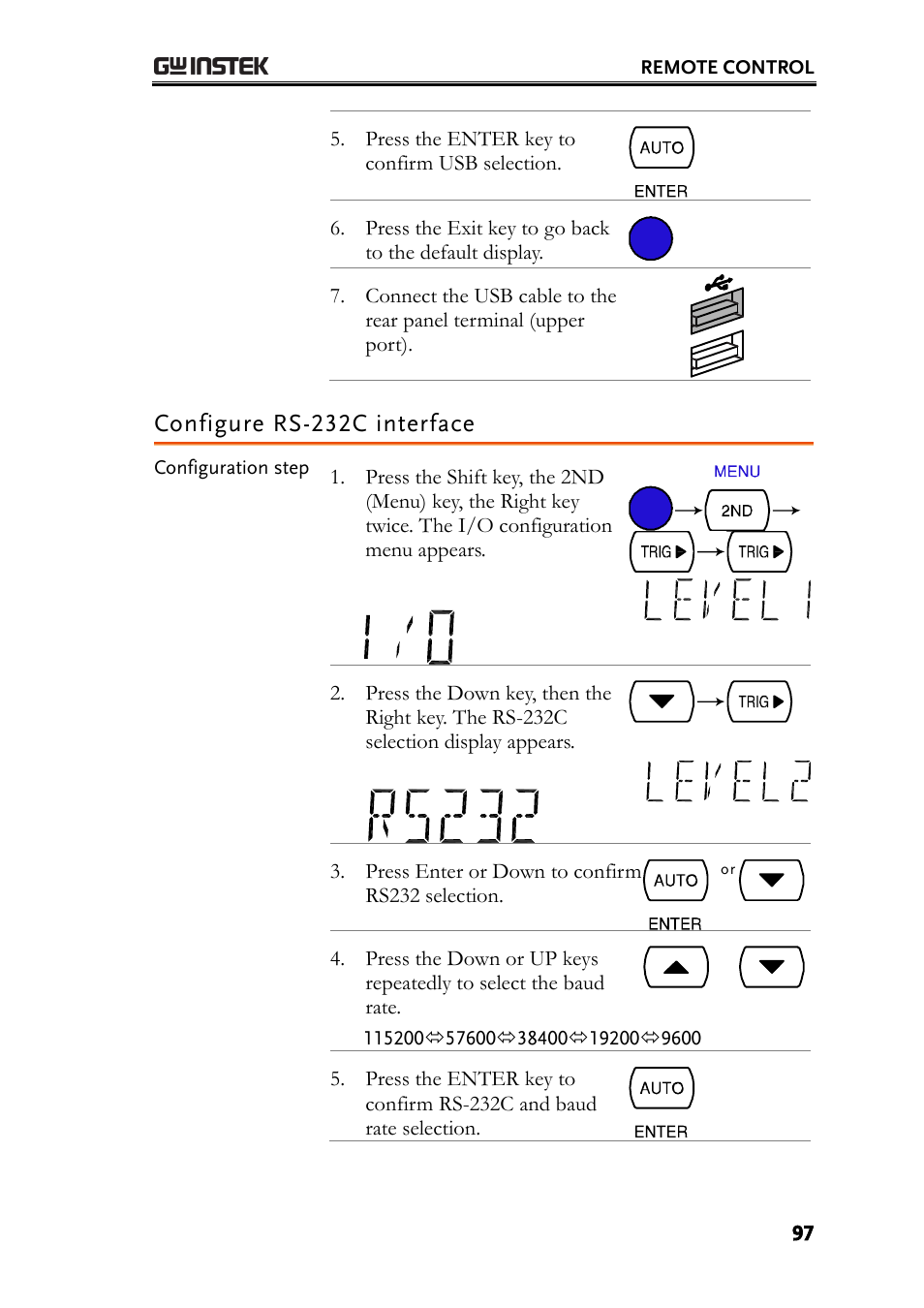 Configure rs-232c interface | GW Instek GDM-8200A User Manual User Manual | Page 97 / 123