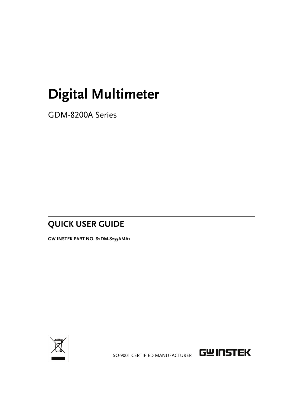 GW Instek GDM-8200A Quick User Guide User Manual | 10 pages